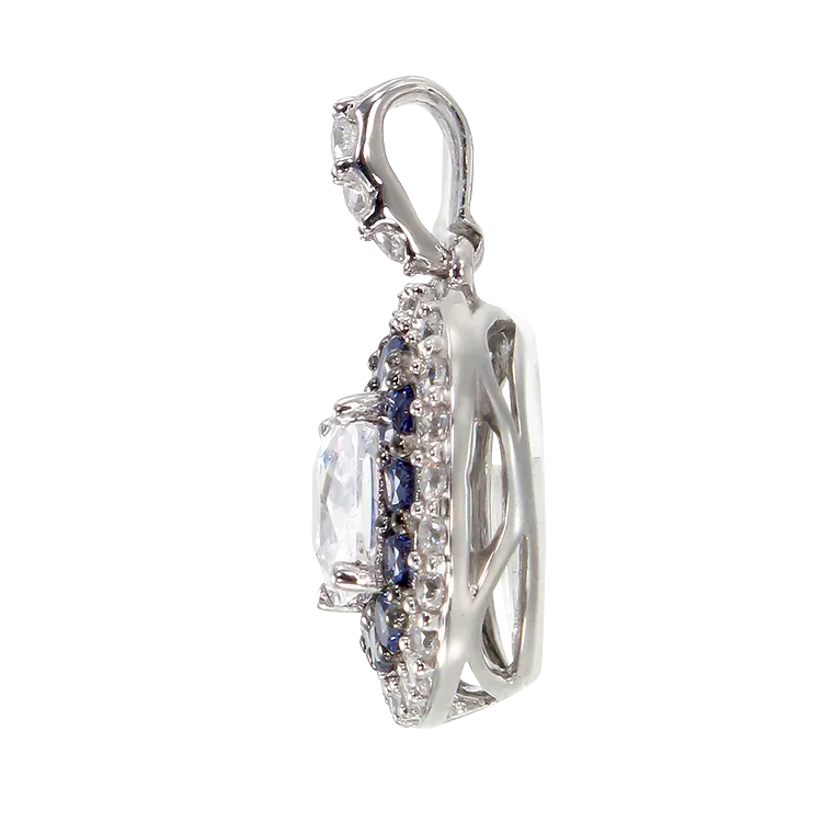 Sparkling Hypnotic White and Blue Tanzanite Pendant