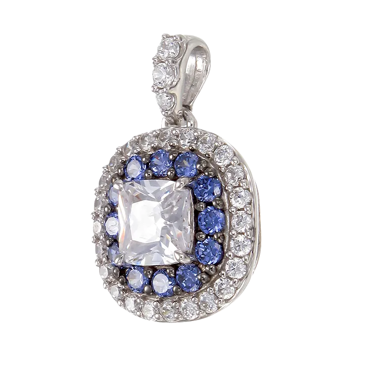 Sparkling Hypnotic White and Blue Tanzanite Pendant