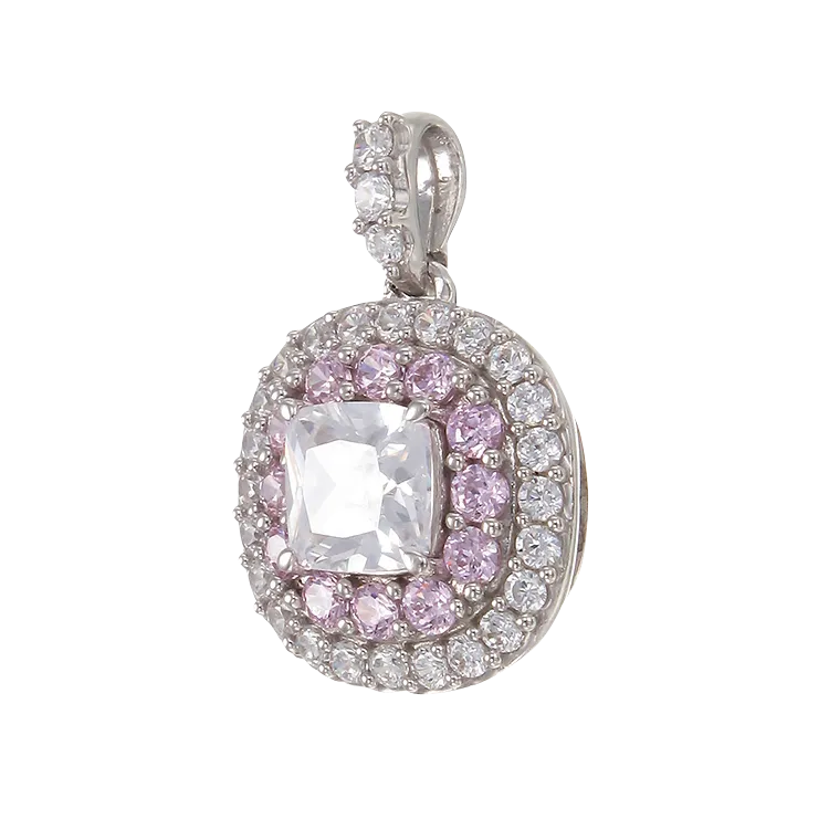 Sparkling Hypnotic White and Pink Pendant