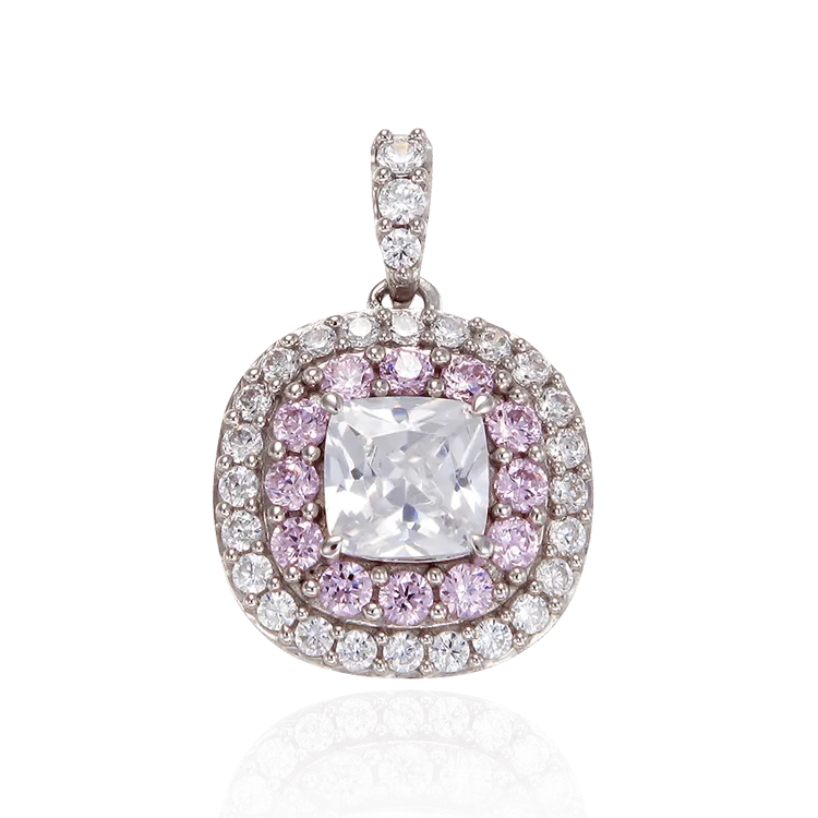 Sparkling Hypnotic White and Pink Pendant