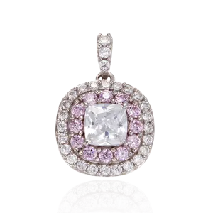 Sparkling Hypnotic White and Pink Pendant