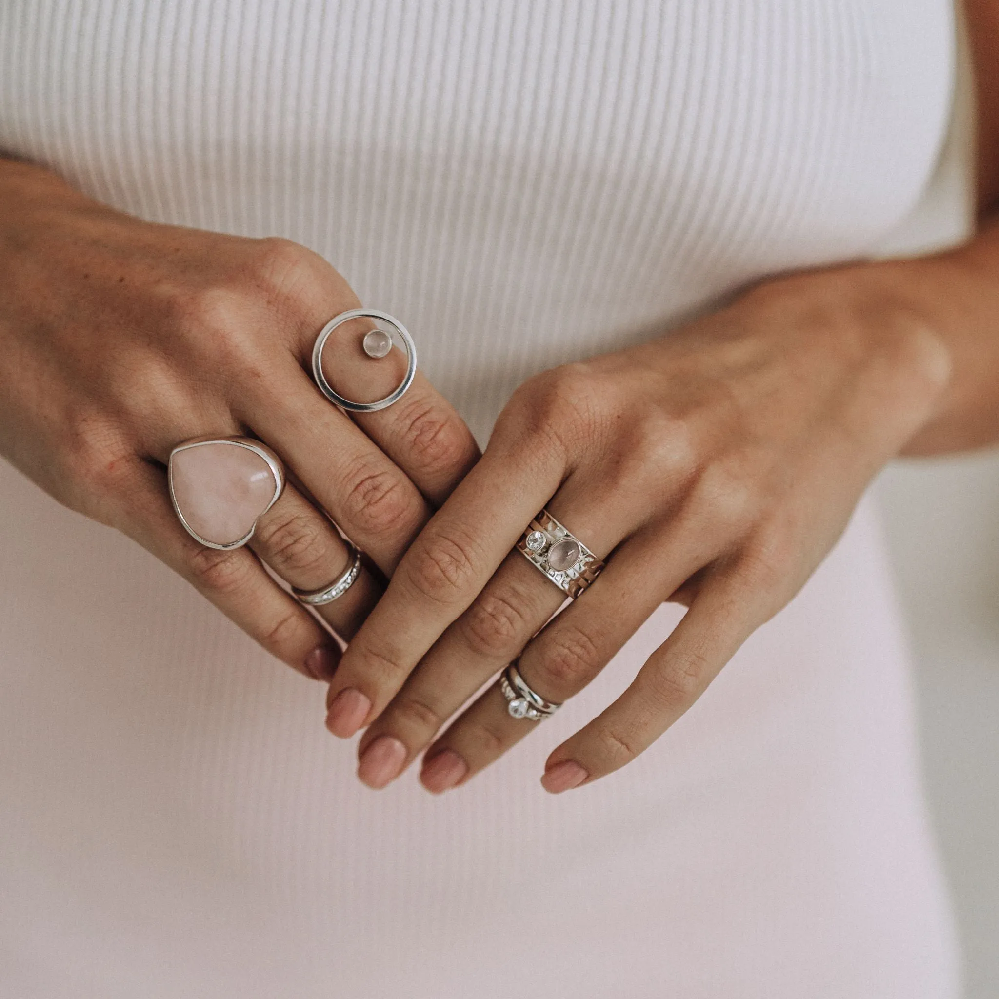 Sphere Ring Rose Quartz