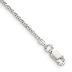 Sterling Silver 1.7mm Diamond-cut Round Spiga Chain Bracelet