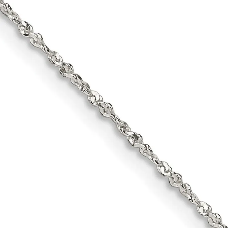 Sterling Silver 1mm Twisted Serpentine Chain Necklace