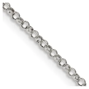 Sterling Silver 2mm Rolo Chain Necklace w/4in ext.