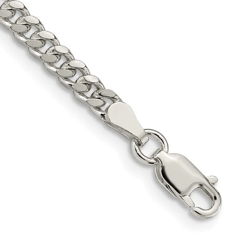 Sterling Silver 3.25mm Domed Curb Chain Bracelet