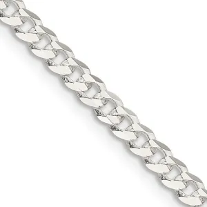 Sterling Silver 3.8mm Flat Curb Chain Necklace