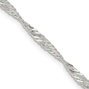 Sterling Silver 3mm Singapore Chain Necklace