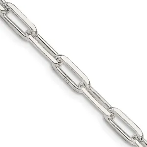 Sterling Silver 4.25mm Elongated Open Link Chain Necklace