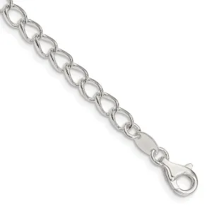 Sterling Silver 4.5mm Half round Wire Open Curb Chain Bracelet