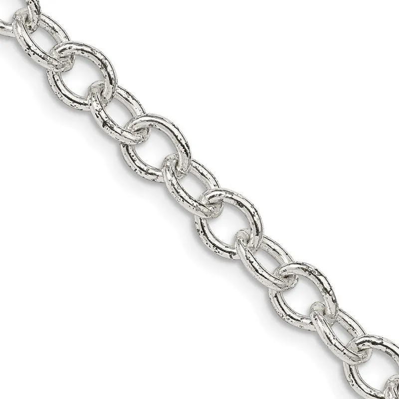 Sterling Silver 5.75mm Oval Cable Chain Necklace