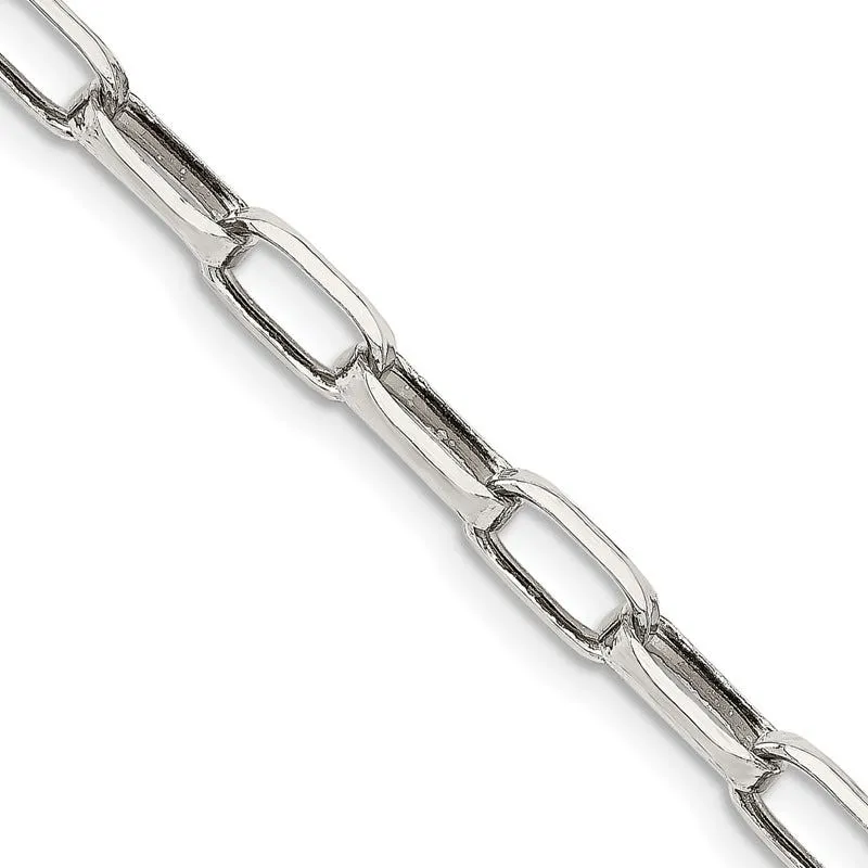 Sterling Silver 5mm Elongated Open Link Chain Necklace