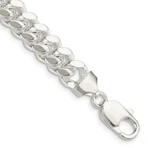 Sterling Silver 9mm Polished Domed Curb Chain Bracelet