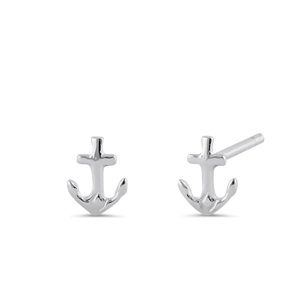 Sterling Silver Anchor Earrings