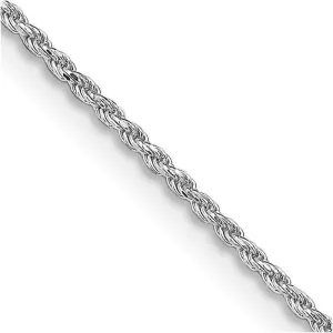 Sterling Silver Rhodium-plated 1.1mm Diamond-cut Rope Chain Necklace w/2in ext.