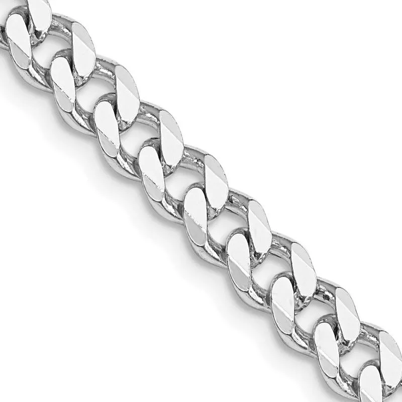 Sterling Silver Rhodium-plated 6mm Curb Chain Necklace