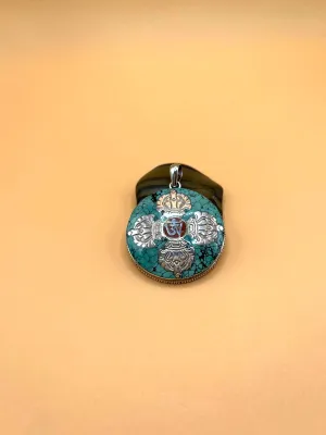 Sterling Silver Tibetan Bajra Dorje Pendent