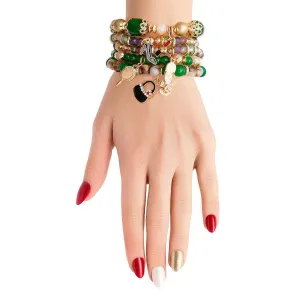 Stylish Green Bead Fashion Charm Bracelets - Add Color to Your Outfit