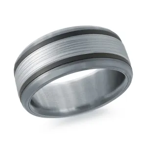 Tantalum with Carbon Fiber and 14K White Gold Ring from the Tantalum Collection by Malo - MRDTC-002-9BW