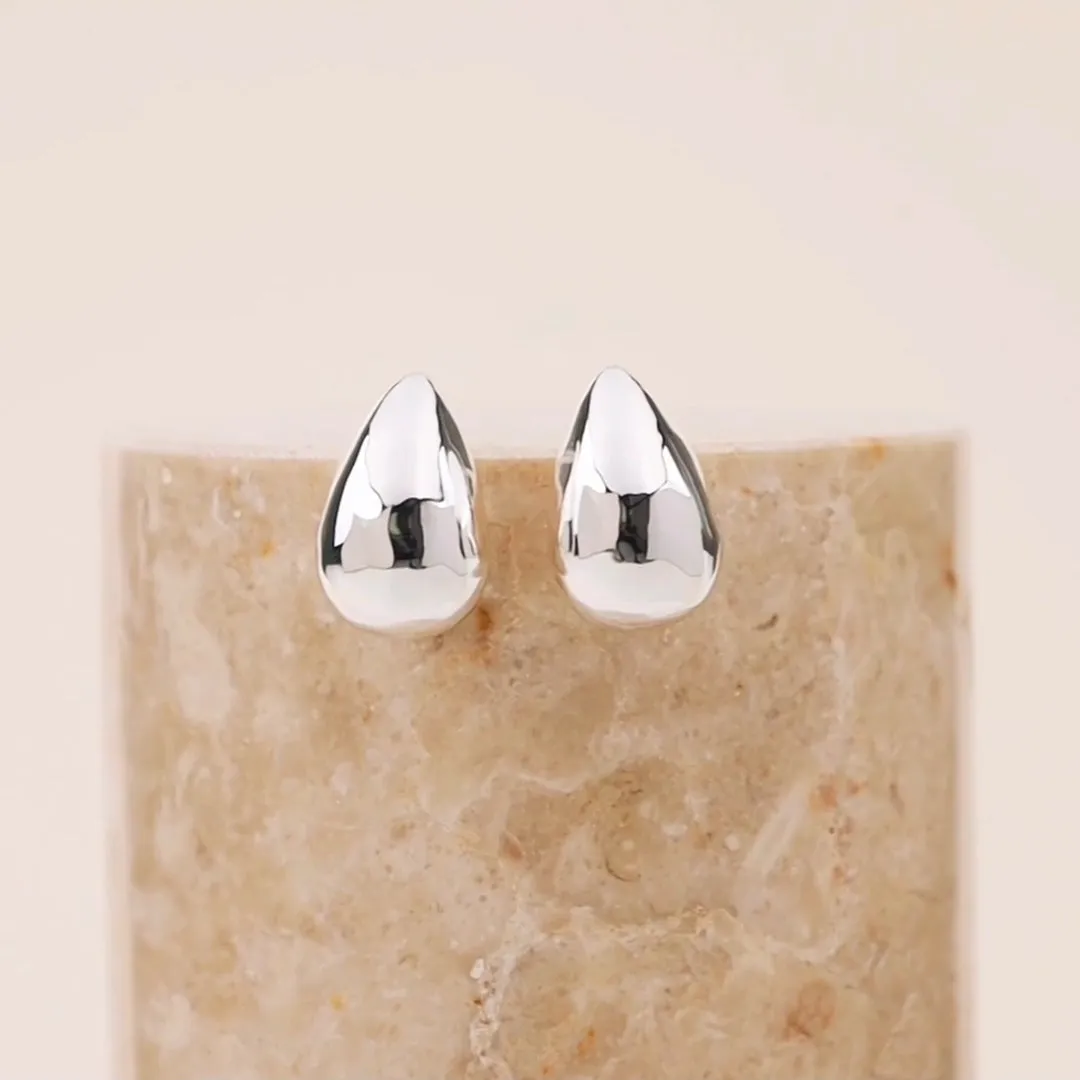 Teardrop Classic  Silver 20mm Stud Earrings