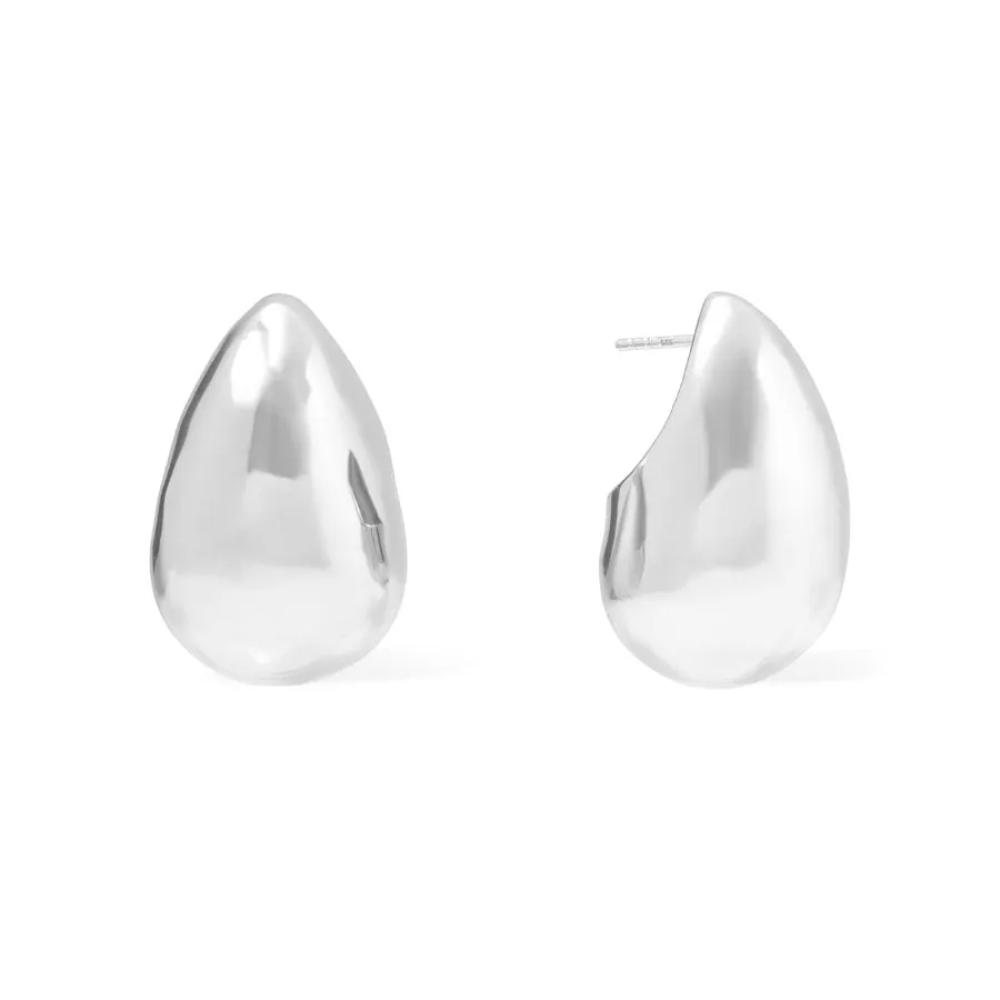 Teardrop Classic Silver 30mm Stud Earrings