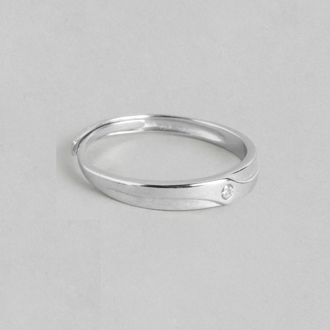 Timeless Beauty Rhodium Plated 925 Sterling Silver Rings for Him