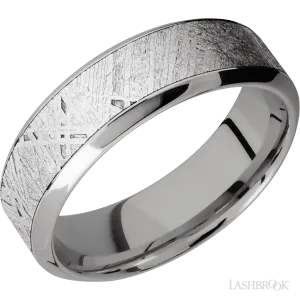 Titanium with Polish Finish and Meteorite Inlay - 7MM