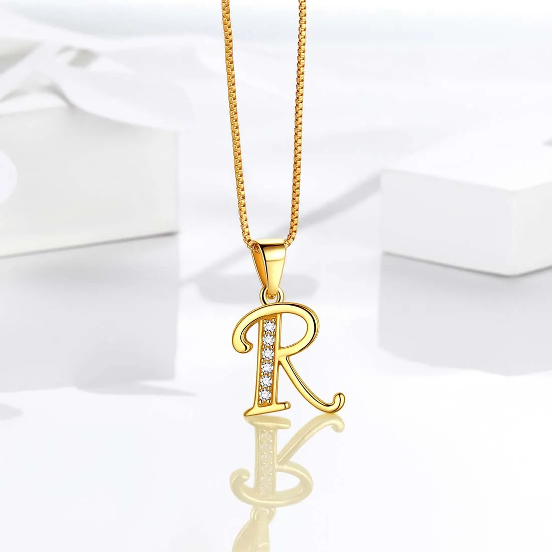 Tokyo Mart Letter R Initial Necklaces Pendant Women Men Name Jewelry Gift 925 Silver