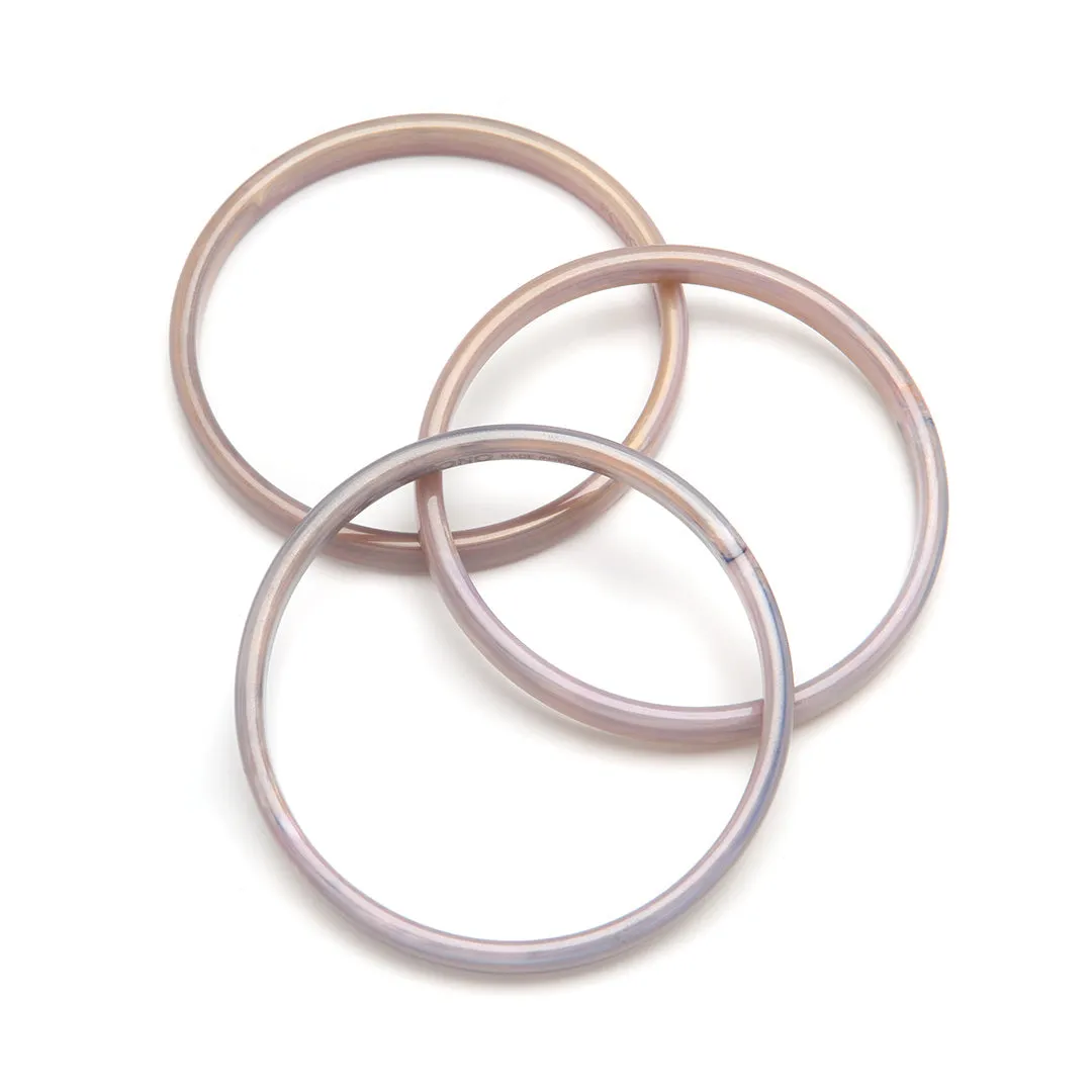 Twiggy Bangle Set of 3 Pink Denim