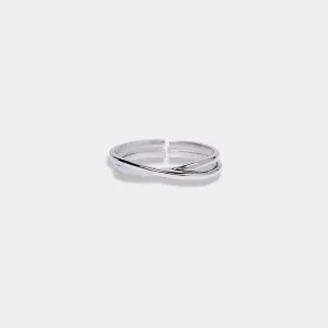 Twin band silver ring