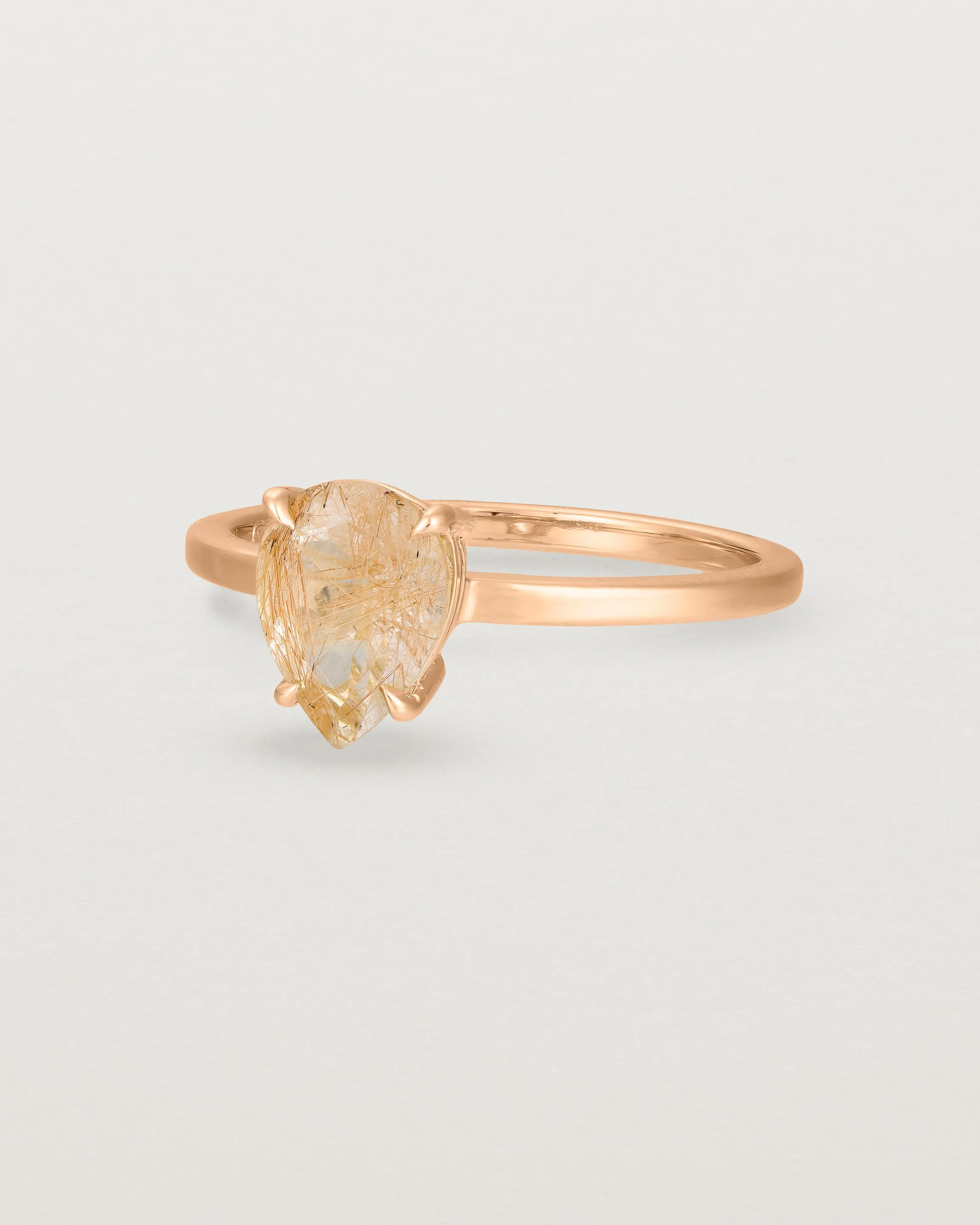 Una Pear Solitaire | Rutilated Quartz