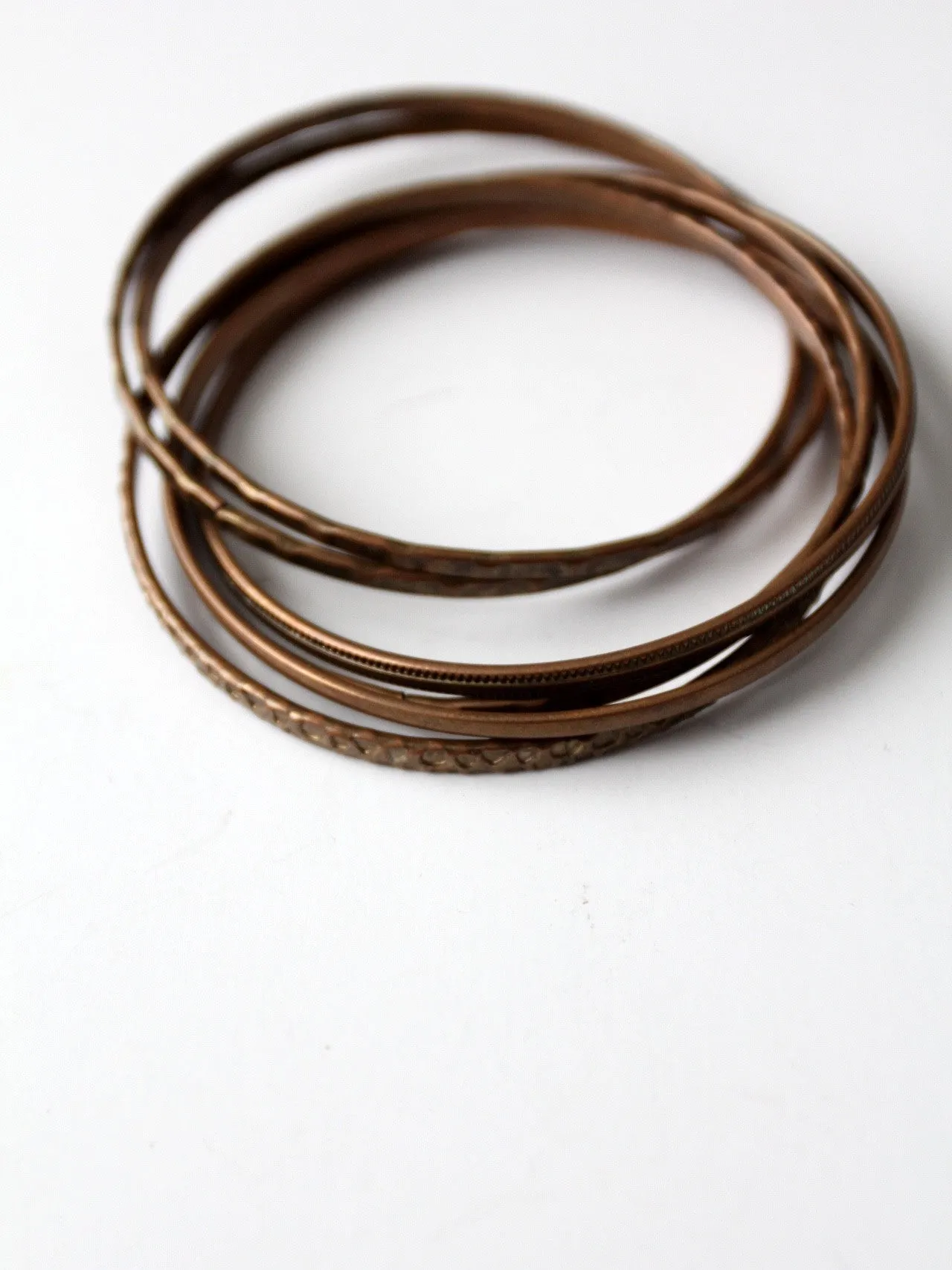 vintage 70s copper entwined bangles