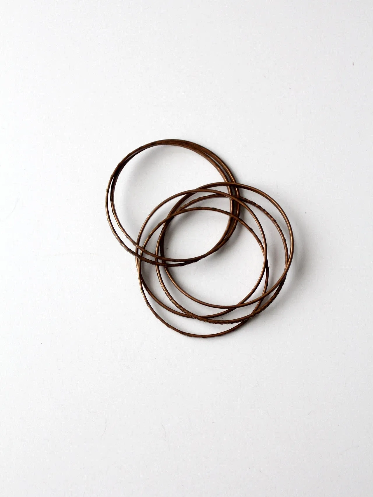 vintage 70s copper entwined bangles