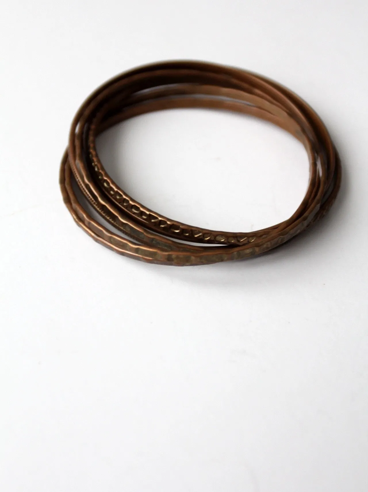 vintage 70s copper entwined bangles