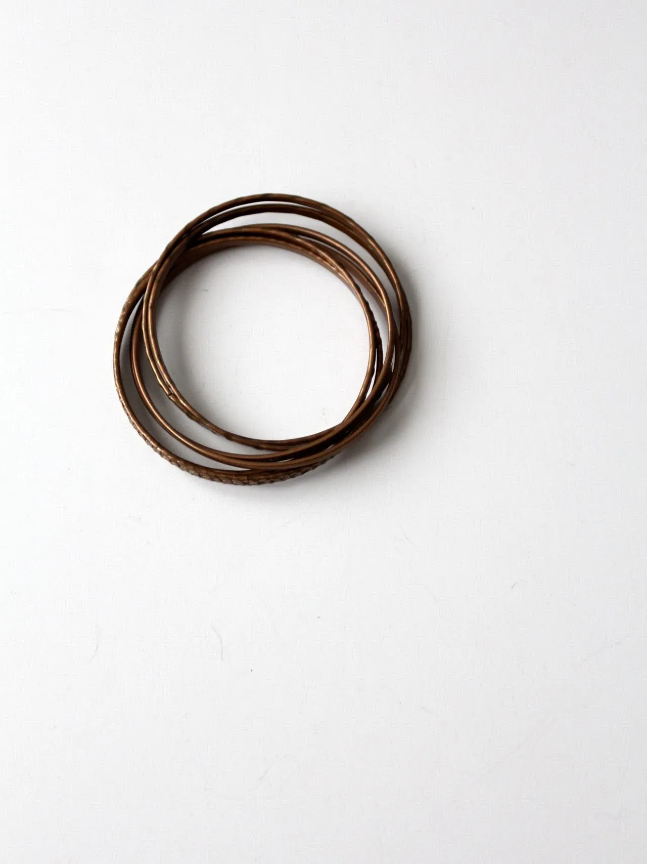 vintage 70s copper entwined bangles