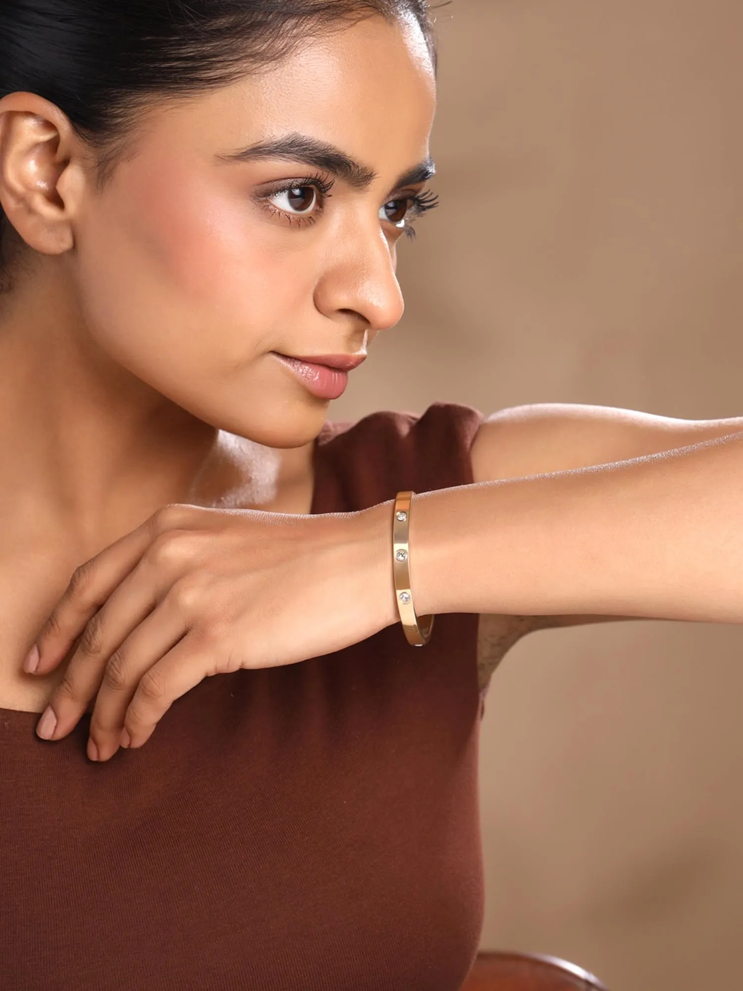 Yellow Chimes Bangle Bracelet for Woman | Fashion Rose Gold Kada Bracelet | Hand Accessories for Women | Crystal Bangles Bracelets for Girls | Birthday Gift for Women Anniversary Gift for Wife